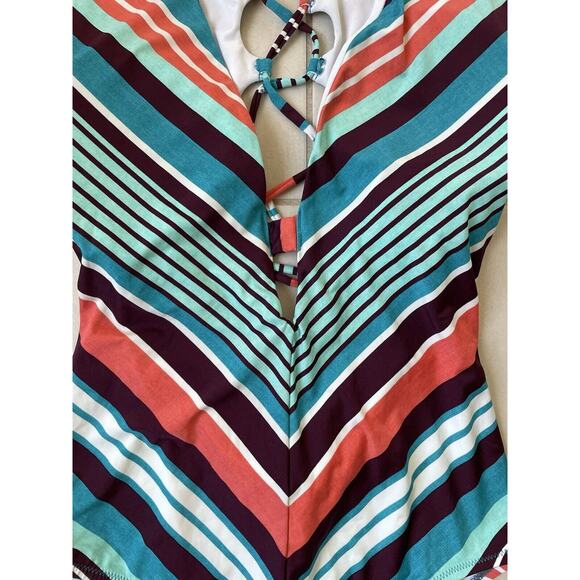 Laundry By Shelli Segal Multicolor Striped One Piece Swimsuit - Picture 4 of 11